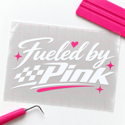 Fueled by Pink Car Decal | Pink Racing Car Girl Vinyl Decal