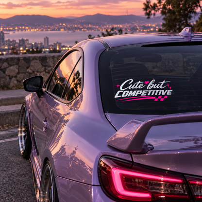 Cute But Competitive Car Decal | Girly Racing Vinyl Decal