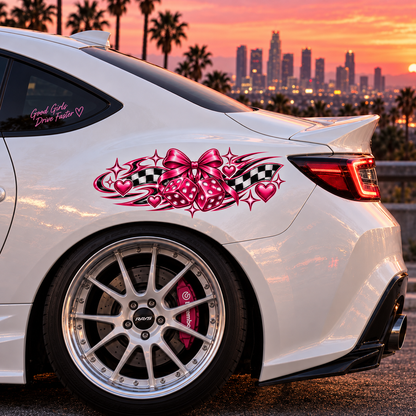Dice Rush Side Panel Car Decal | Pink Dice Racing Decal