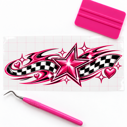 Star Girl Racing Side Panel Car Decal | Pink Star Vinyl Decal