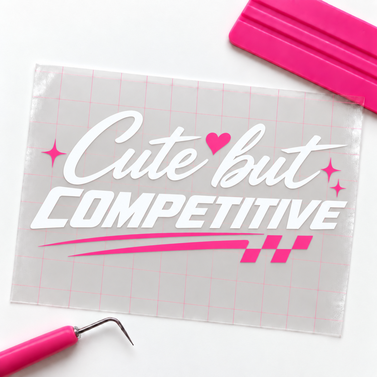 Cute But Competitive Car Decal | Girly Racing Vinyl Decal